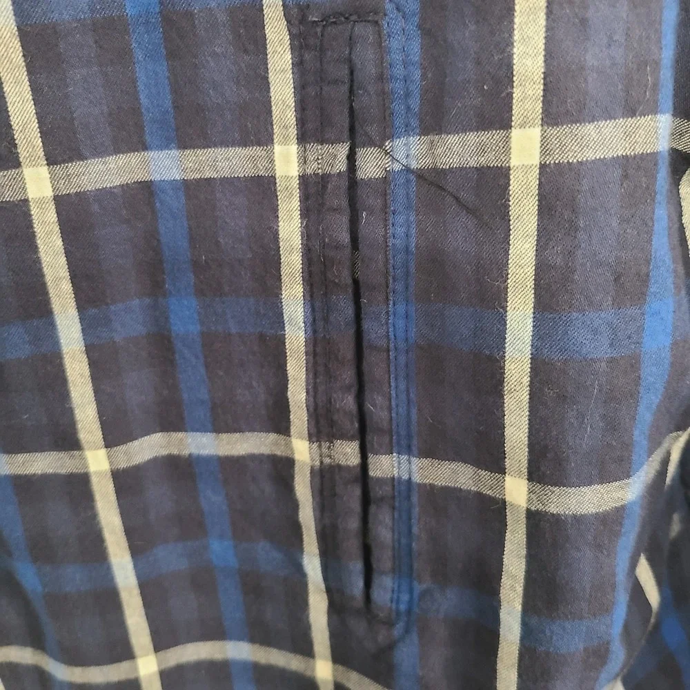 Slate & Stone Mens Plaid Quilted Lined Snap Front Shirt Jacket Blue White Size M